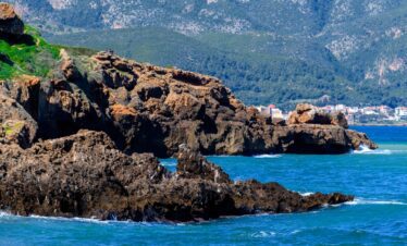 Mediterranean coast of Tipasa, a colonia in Roman province Mauretania Caesariensis, nowadays Algeria. UNESCO World Heritage Site