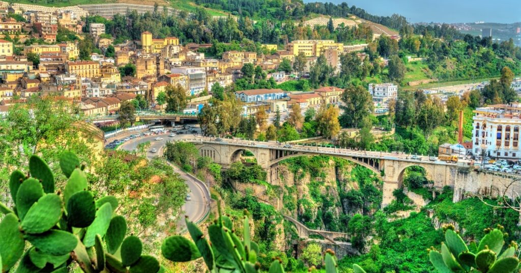 El-Kantara Bridge across the Rhummel River in Constantine, Algeria